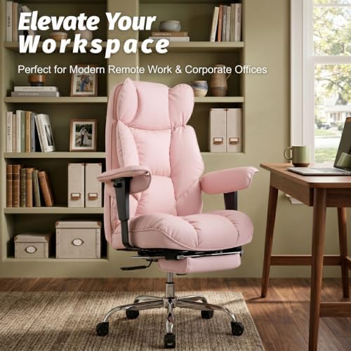 Efomao Executive Office Chair 400lbs,Pink Big and Tall Desk Chair - Image 2