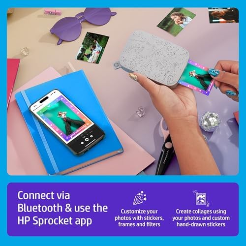 HP Sprocket Portable 2x3 Instant Color Photo Printer (Luna Pearl) Starter Bundle - Image 3