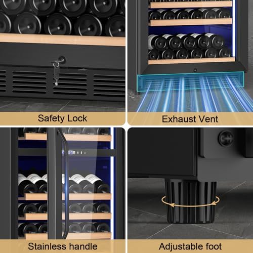 Velivi 24" Inch Dual-Zone Wine Fridge Freestanding/Built-in Wine Cooler - Image 6