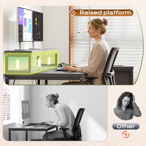 EnHomee 55" L Shaped Gaming Desk with 3 Storage Drawers & LED for Bedroom - Image 7