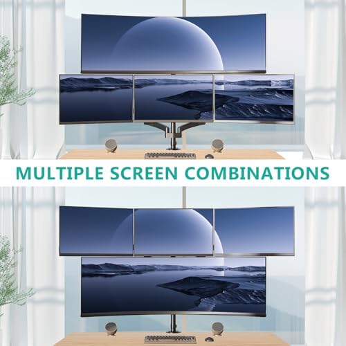 WALI Stacked 4 Monitor Mount for Max 49" UItrawides and Three 27" Monitors - Image 5