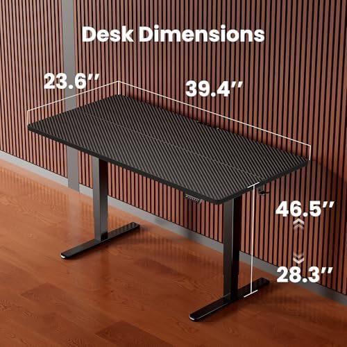 ErGear Height Adjustable Electric Standing Desk, 40 x 24 Inches Sit Stand up Desk, Memory Computer Home Office Desk, Carbon Fiber Black - Image 3
