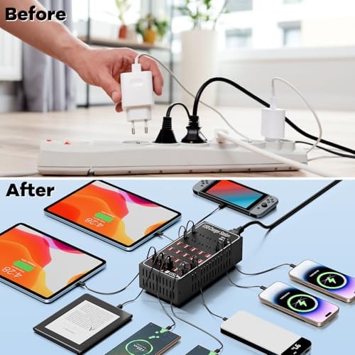 Charging Station for Multiple Devices, Vantacent89 Multiple Charger Station with Multiple Fast Charging 60 Ports - Image 4