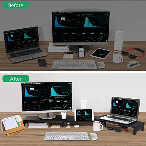 Nnewvante Monitor Stand Riser, 60 inch Bamboo Triple Monitor Stand for Desk - Image 5