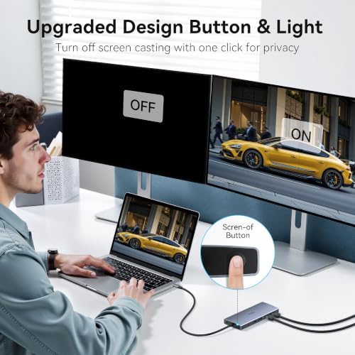 USB C Docking Station Dual Monitor for HP,Laptop Docking Station 3 Monitors - Image 3