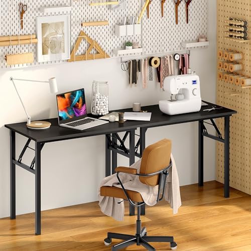 Need Office Computer Desk 39.3 Inch Sturdy Folding Laptop Table Black - Image 4