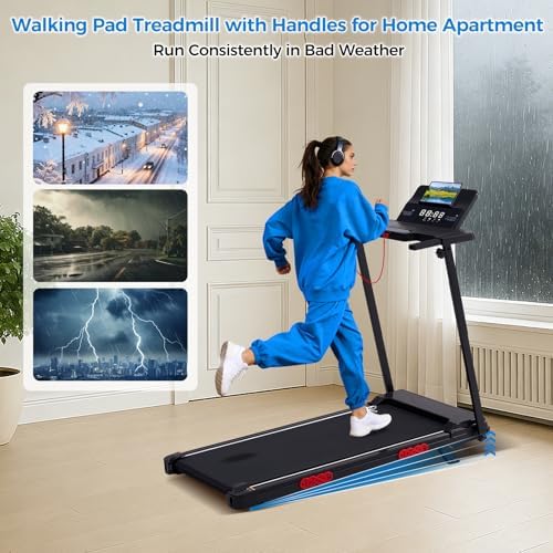 Compact Walking Pad Treadmill with Handle Bar and Incline for Home, 2026 Upgrade Portable Walking Treadmill with Handles, 3.0HP Walking Pad for Exercising, 0.6-7.6MPH, 350LBS - Image 7