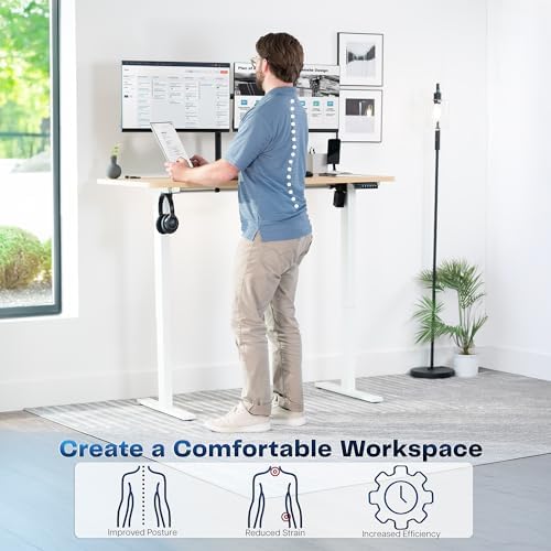 VIVO Light Wood 55 x 28 in Standing Desk, DESK-KIT-1W55C - Image 4