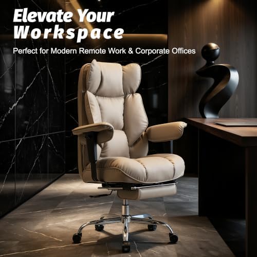 Efomao Executive Office Chair 400lbs,Grey Big and Tall Desk Chair - Image 2