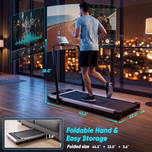 NEWBULIG Walking Pad Treadmill for Home, Lightweight Walk Machine with Remote Control and LED Display, Portable Treadmill Under Desk for Walking, Jogging, Running - Image 6