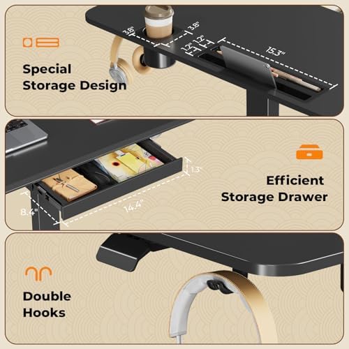 40"×20" Mobile Desk with Drawer, Rolling Desk with Storage - Image 6