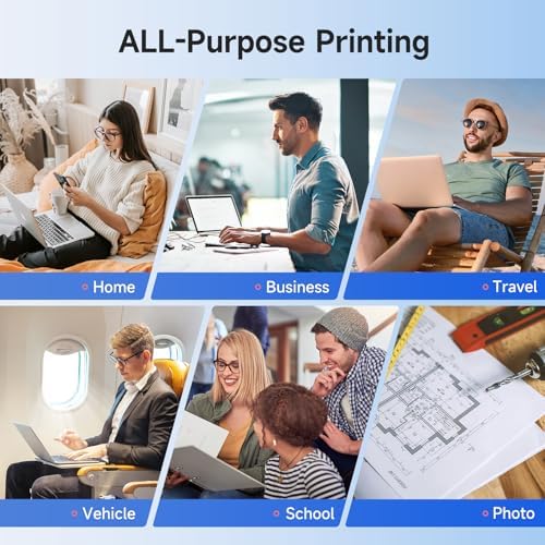 iDPRT Portable Printer Wireless for Travel - Bluetooth Mobile Printer Support for 8.5"x11" US Letter, Inkless Compatible with iOS, Android, Laptop for Office, Car and Home (300DPI, Black) - Image 6