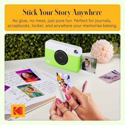 KODAK Printomatic Full-Color Instant Print Digital Camera, Zink 2x3" (5.1x7.5 cm) Sticky-Back Photo Paper, 5MP, Portable, Creative Fun Gift for Birthday, Christmas, Holiday, Green - Image 5