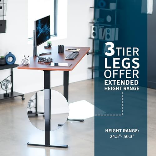 VIVO Dark Walnut 71 x 30 in Standing Desk, DESK-KIT-2B7D - Image 5
