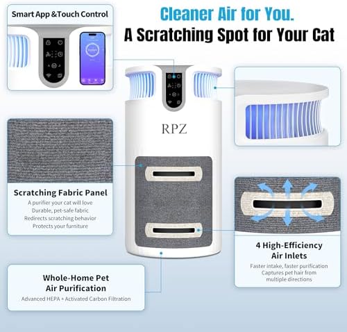 RPZ Smart Pet Air Purifier with WiFi, Washable HEPA Filter - Image 6