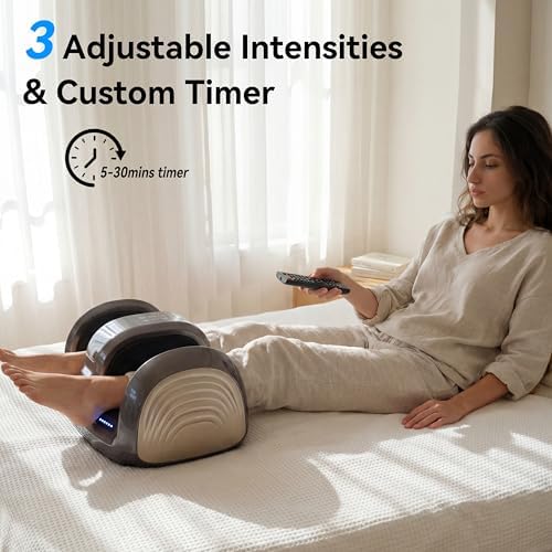 Shiatsu Foot and Calf Massager with Heat Compression, Feet Kneading Massage Machine Delivers Relief for Tired Muscles & Plantar,Pain Relief,Deep Kneading Therapy-Ideal Gifts for Women Men Dad - Image 7