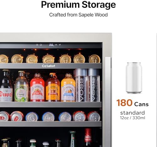 Ca'Lefort 24 Beverage Fridge Under Counter, 180 Can Beverage Refrigerator - Image 3