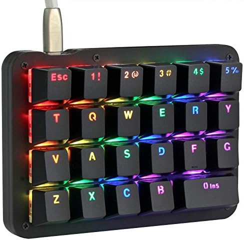 Koolertron 23-Key One-Handed Macro Mechanical Keyboard,RGB LED Backlit by Koolertron