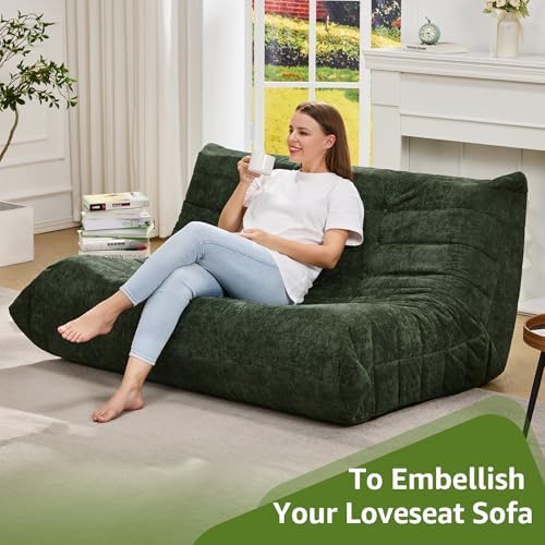 Hobestluk Large Bean Bag Chairs for Adults Fireside BeanBag Couch Togo Sofa - Image 6