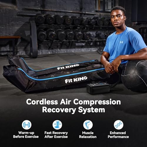 FIT KING Air Compression Recovery System, Cordless 5-Zone Leg Massager - Image 2