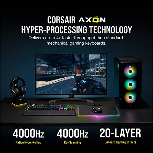 Corsair K100 RGB Optical-Mechanical Wired Gaming Keyboard - QWERTY US Layout, OPX Switches - PBT Double-Shot Keycaps - Elgato Stream Deck and iCUE Compatible - Black - Image 3