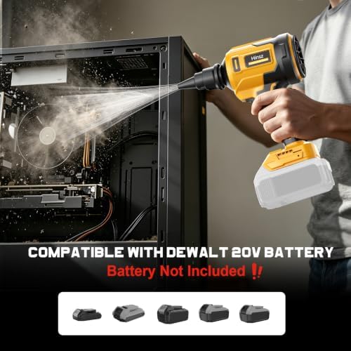Upgraded Cordless Air Duster Blower Compatible with DeWalt 20V Battery, 4-in-1 Handheld Leaf Blower, 120,000 RPM Brushless Motor, 4 Speeds / 500 MPH/40 CFM for Keyboard, Computer Cleaning(Tool Only) - Image 3