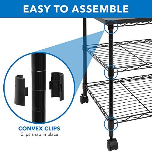 Mount-It! Printer Stand With Wheels | 3-Tier Large Printer Cart With Storage Shelves For 3D & Laser Printer, Scanner, Heat Press | Rolling Metal Utility Table For Home and Office Use, 200 Lbs Capacity - Image 5
