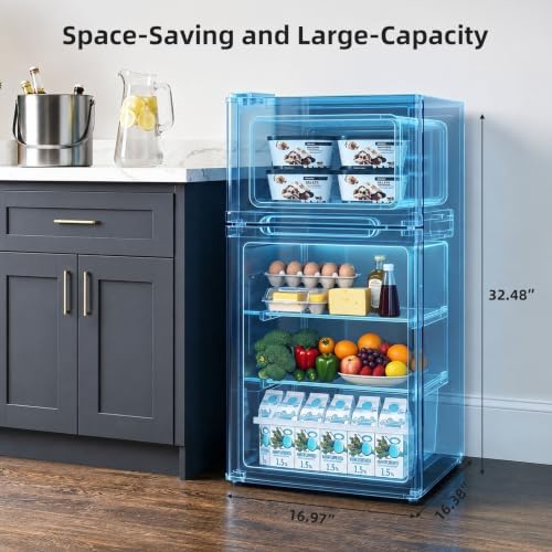 Antarctic Star Compact Mini Fridge with Freezer,Double Door with Adjustable Thermostat,Small Fridge Removable Shelves for Dorm/Office,2.5 Cu.Ft,WHITE - Image 4