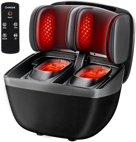 KNQZE Shiatsu Foot & Calf Massager with Heat, Multi-Use Luxury Ottoman by KNQZE