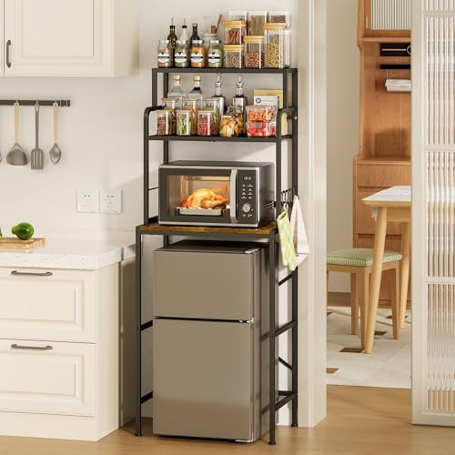 Yuyetuyo 3 Tier Mini Fridge Stand Shelf with Storage for Kitchen and Dorm by Yuyetuyo