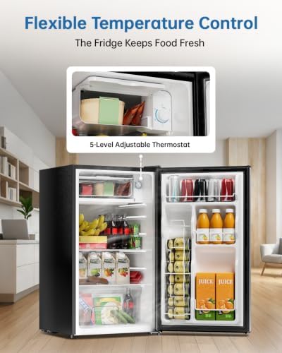 3.2 Cu Ft Mini Fridge with Freezer, Single Door Upright Freezer - Image 5