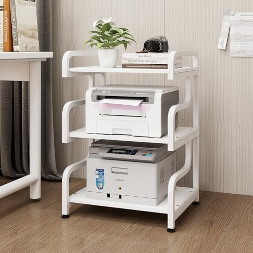 Natwind Stylish 3 Tier Printer Stand, Office Desk Side Storage Shelf ,White by Natwind