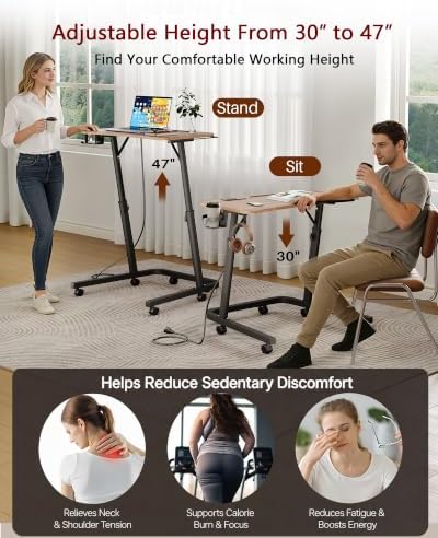 Adjustable Height Standing Desk for Walking Pad, Treadmill Desk with Wheels - Image 5