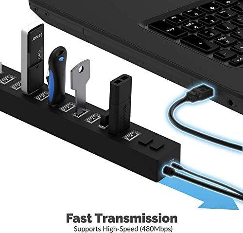SABRENT 13-Port USB 2.0 Data Hub, Powered, 2 Switches (HB-U14P) - Image 5