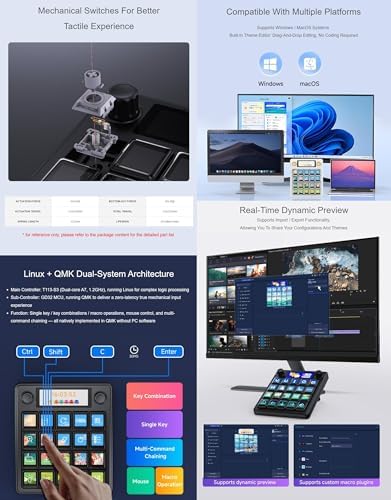 TUOPUONE MK20 Multi-Functional AI Voice Control Panel, White Color，Onboard 20 × 0.85inch Mechanical LCD Macro Keys and A 2.8inch Secondary Screen, Stream Controller Deck, Stream Accessories - Image 6