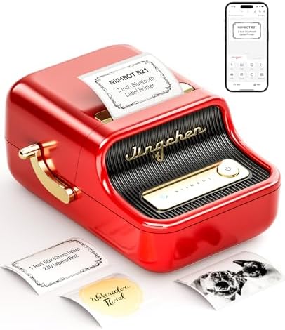 NIIMBOT B21 Label Maker, 2 Inch Bluetooth Thermal Label Printer, Red by NIIMBOT%C2%AE
