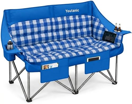 Youtanic 60" Extra Double Camping Chair for Adults, 700lbs Padded Loveseat by Youtanic