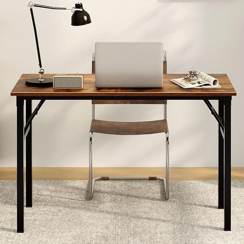 Need Office Computer Desk 47.2x23.6 in Sturdy Folding Laptop Table Retro - Image 2