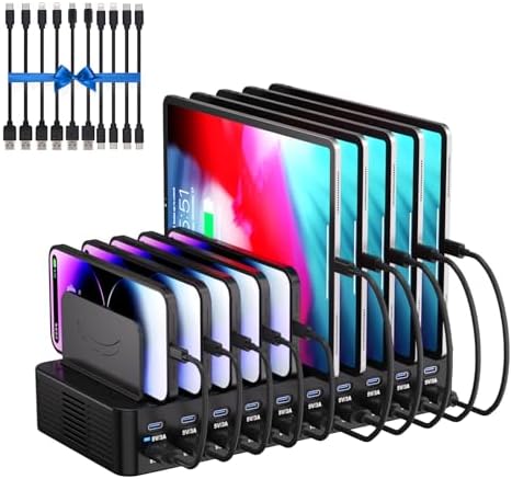 20-Port 270W Charging Station for Multiple Devices, USB Charger Station by HomePage