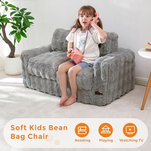MAXYOYO Kids Bean Bag Chair, Comfy Upholstered Bean Bag Sofa with Filler - Image 5