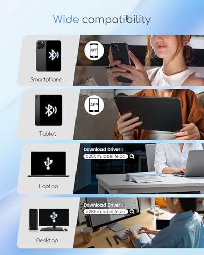 Portable Printers Wireless for Travel Home, A285M Inkless Thermal Printer - Image 2