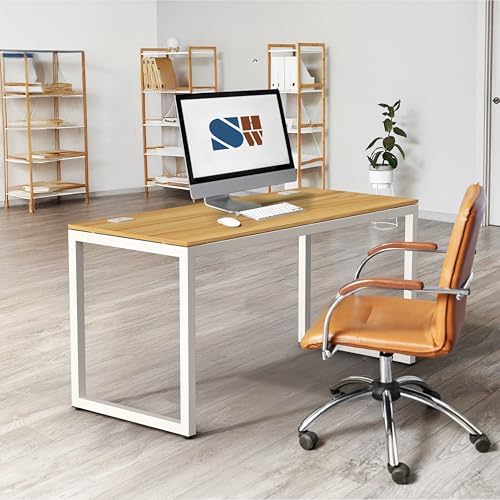 SHW 55-Inch Commercial-Grade Office Computer Desk, Oak - Image 2