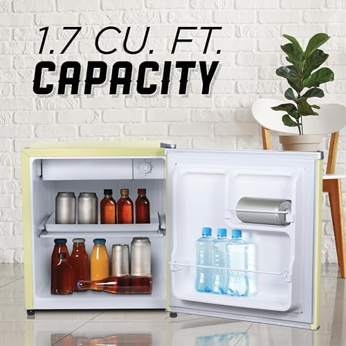 ICEBOX 1.7 Cu. Ft. Compact Refrigerator, ENERGY STAR Certified Small Refrigerator, Single Door Mini Fridge with Chiller Compartment, R600a Refrigerant, IBCR17SUN, Sun Yellow - Image 2