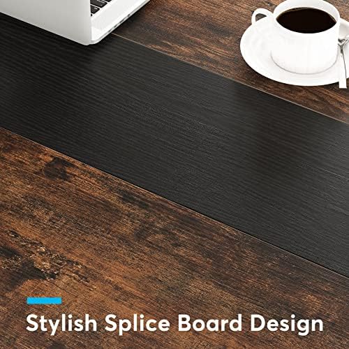 Tribesigns 63” Executive Desk, Large Office Computer Desk with Thicken Frame, Modern Simple Workstation Business Furniture for Home Office, Vintage Brown/Black - Image 7