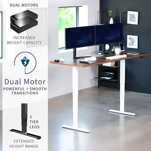VIVO Rustic Vintage Brown 83 x 30 in Standing Desk, DESK-KIT-2W8N - Image 4