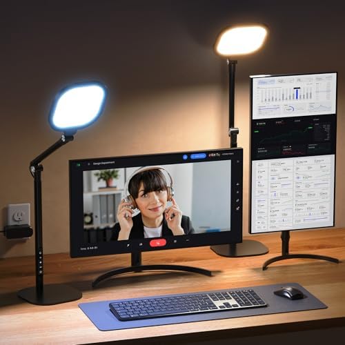 LitONES Tall LED Desk Lamps Home Office, Edge-Lit Eye-Care, 50 Light Modes by LitONES
