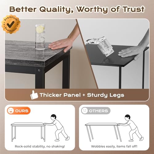 Huuger 55 x 24 inch Desk with Power Outlets & 0.95 Inch Thicker Desktop - Image 6