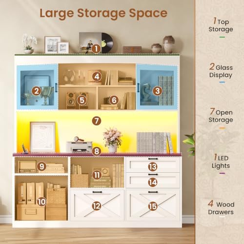 SEDETA 69" L Shaped Standing Desk with 4 Drawers, Detachable Bookshelf - Image 5
