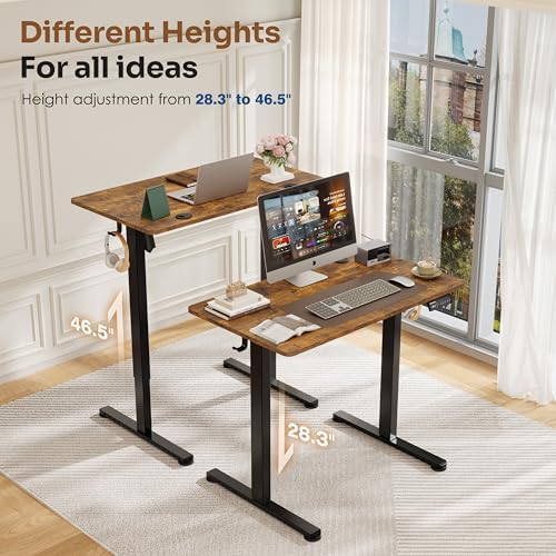 Monomi 35"x20" Small Electric Standing Desk,Whole Piece Desktop,Brown - Image 3