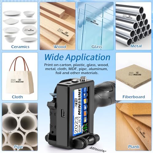 Handheld Inkjet Printer Gun MS-Z10 with 42ml Quick-Drying Ink Cartridge Portable Handheld Printer for Text/Barcode/Logo/QRCode/Counter/Batch Number/Date Coder(Printing Height: 0.08-0.5Inch) - Image 5